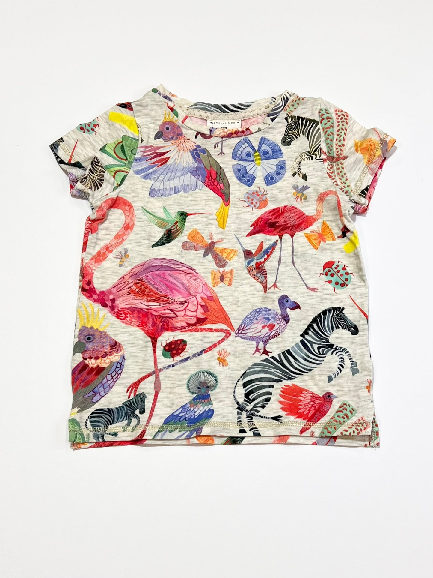 Grey animals tee - Size 4-6