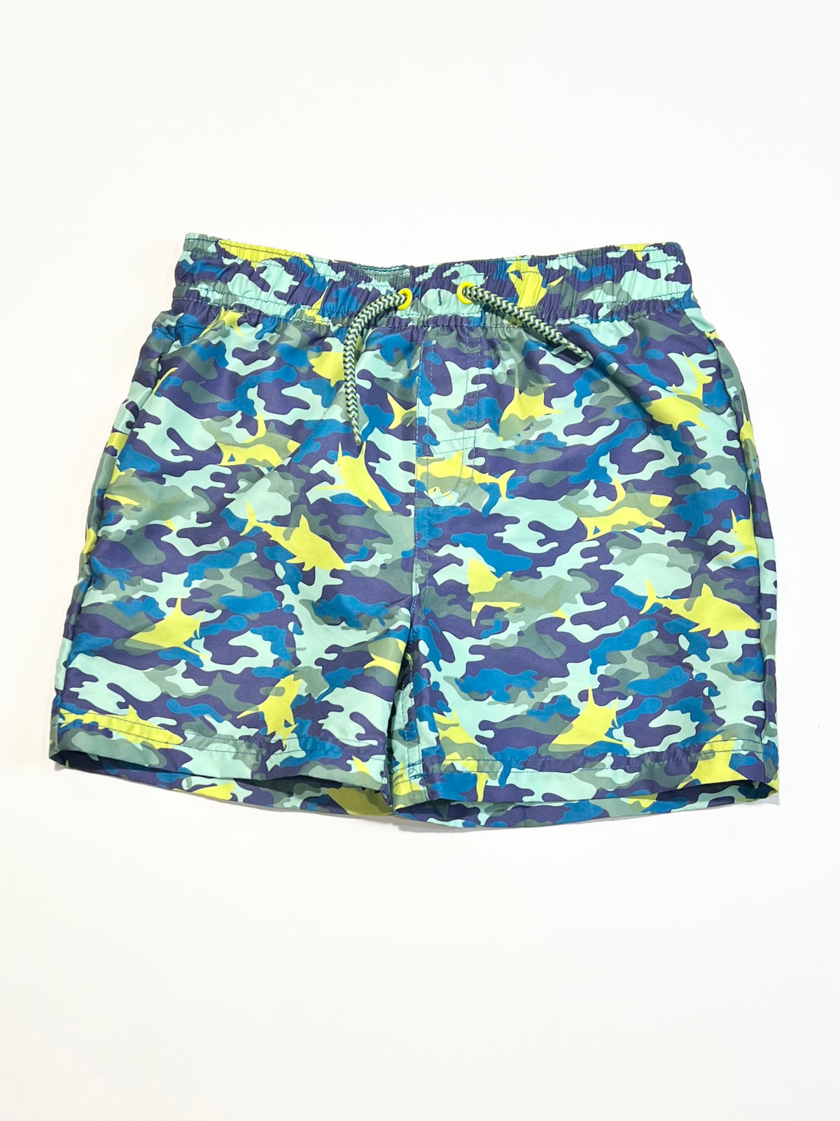 Camo sharks boardies - Size 5-6