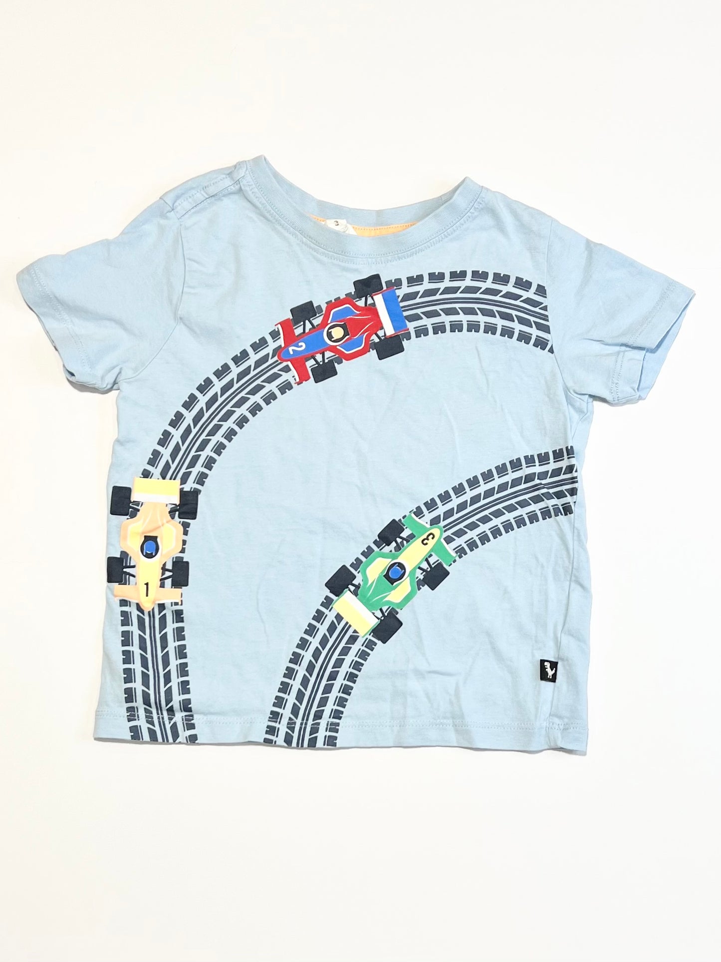 Blue race cars tee - Size 3