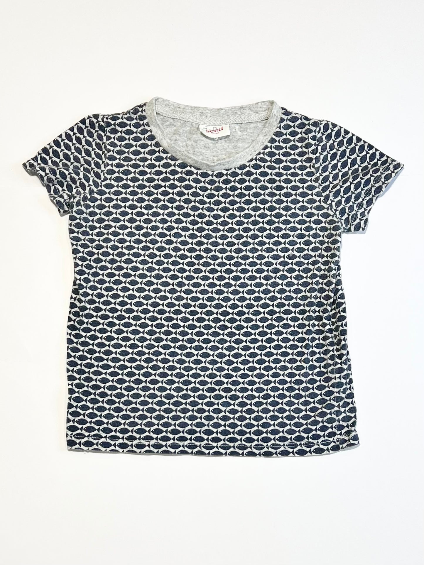 Navy fishy tee - Size 3