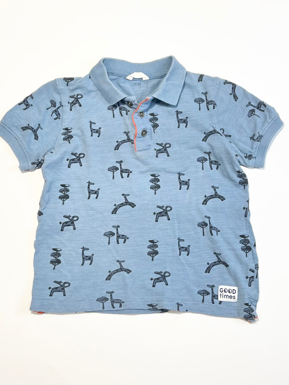 Blue giraffes polo shirt - Size 5
