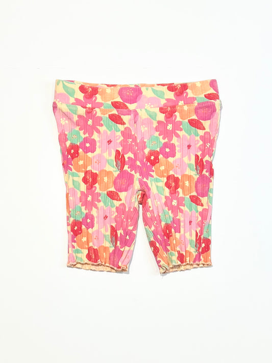 Ribbed floral bike shorts - Size 5