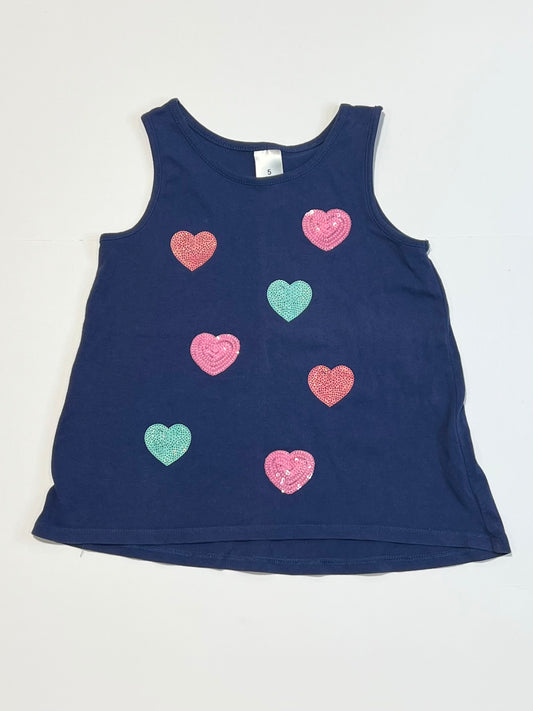 Sequined hearts tank - Size 5