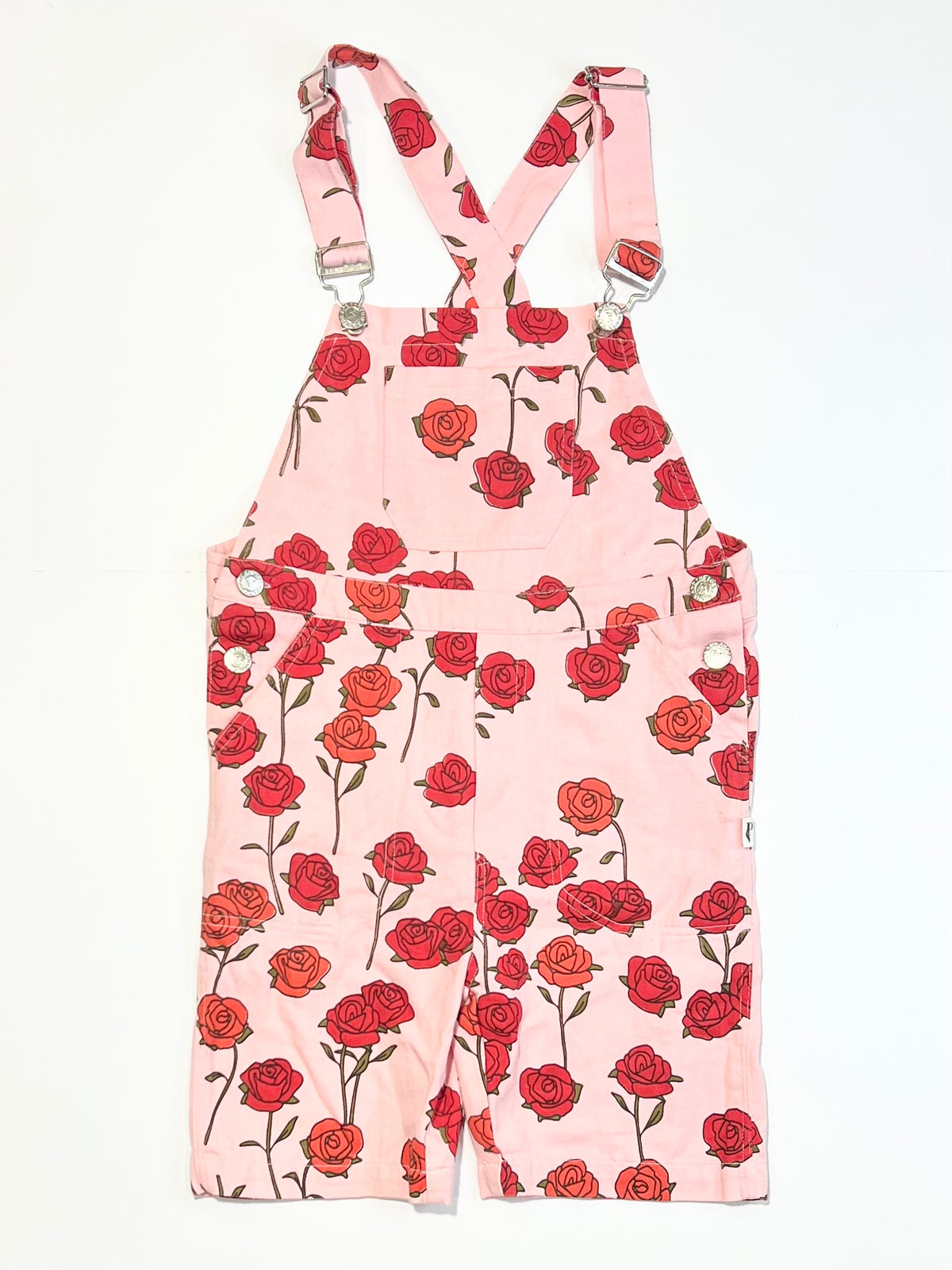 Pink roses shortalls - Size 5
