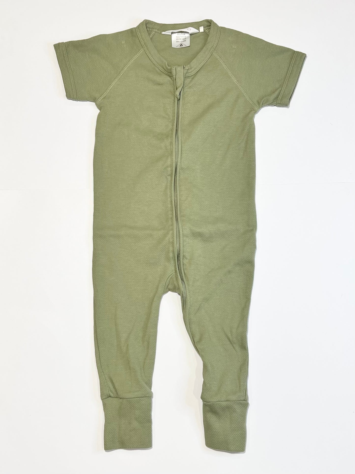 Green zip romper - Size 2