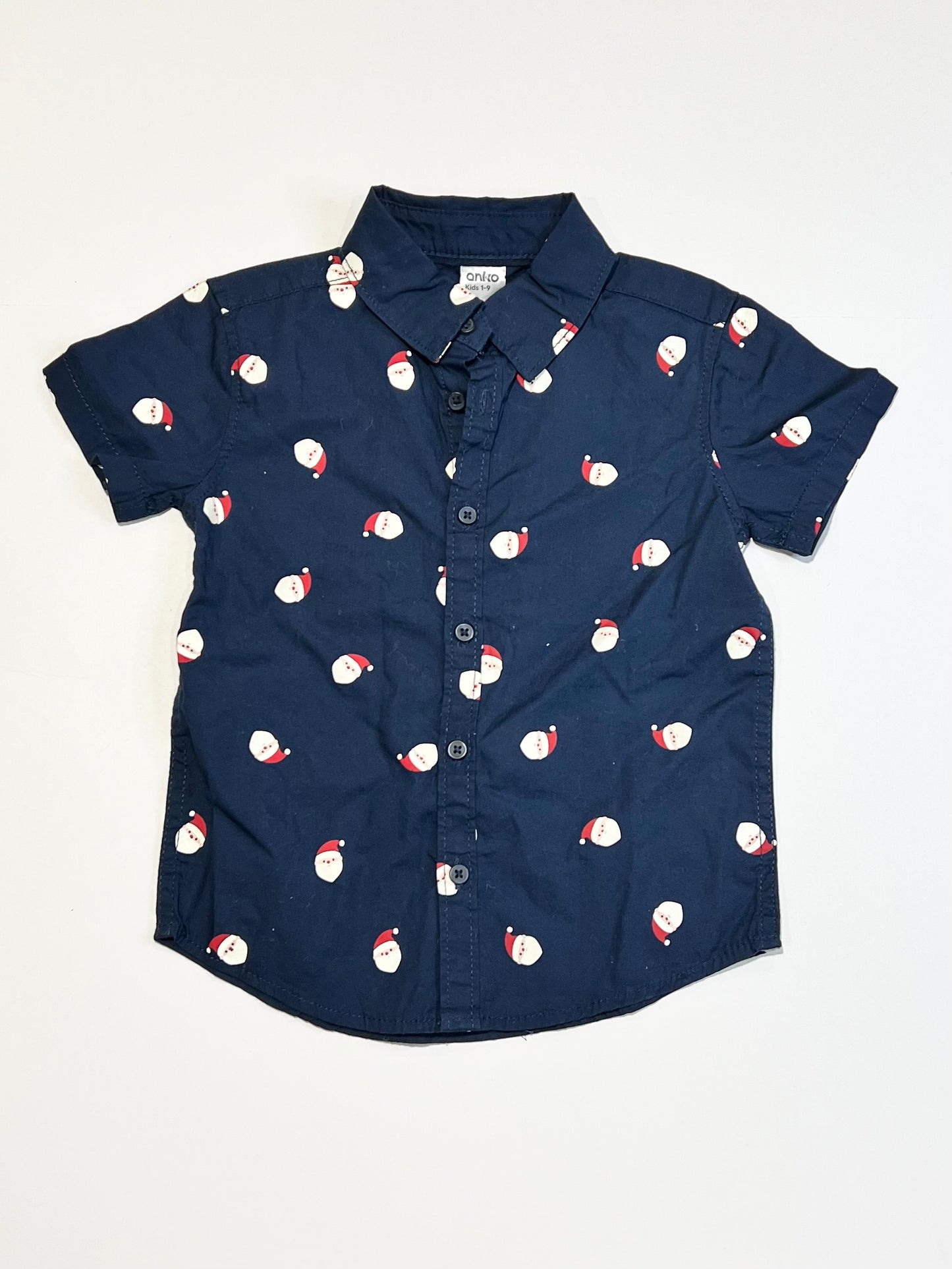 Navy Santa shirt - Size 2