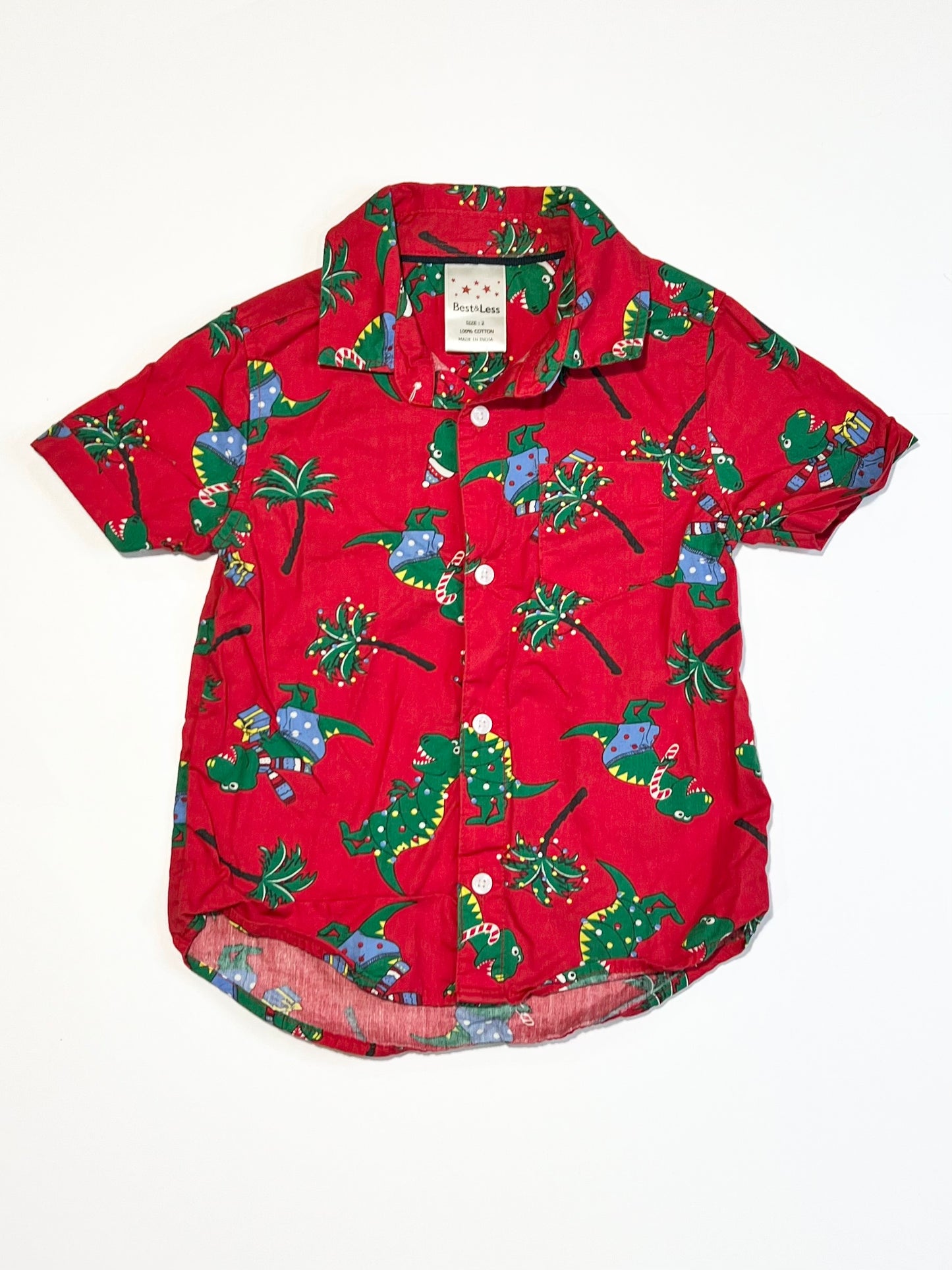 Christmas dino shirt - Size 2