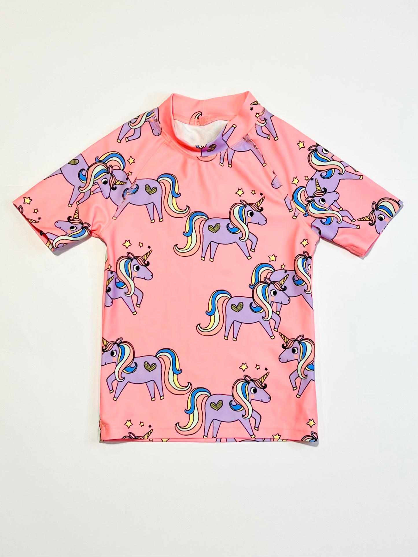 Pink unicorns rashie - Size 2