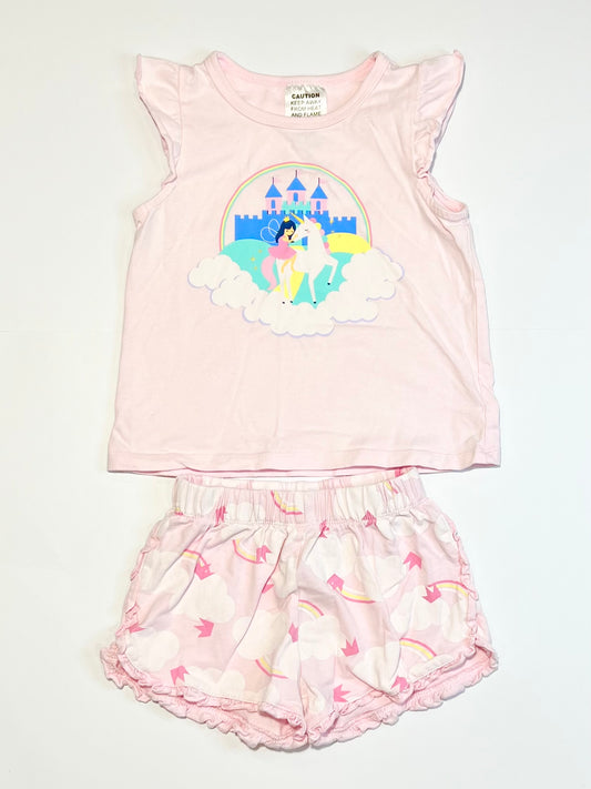 Pink princess pyjamas - Size 2