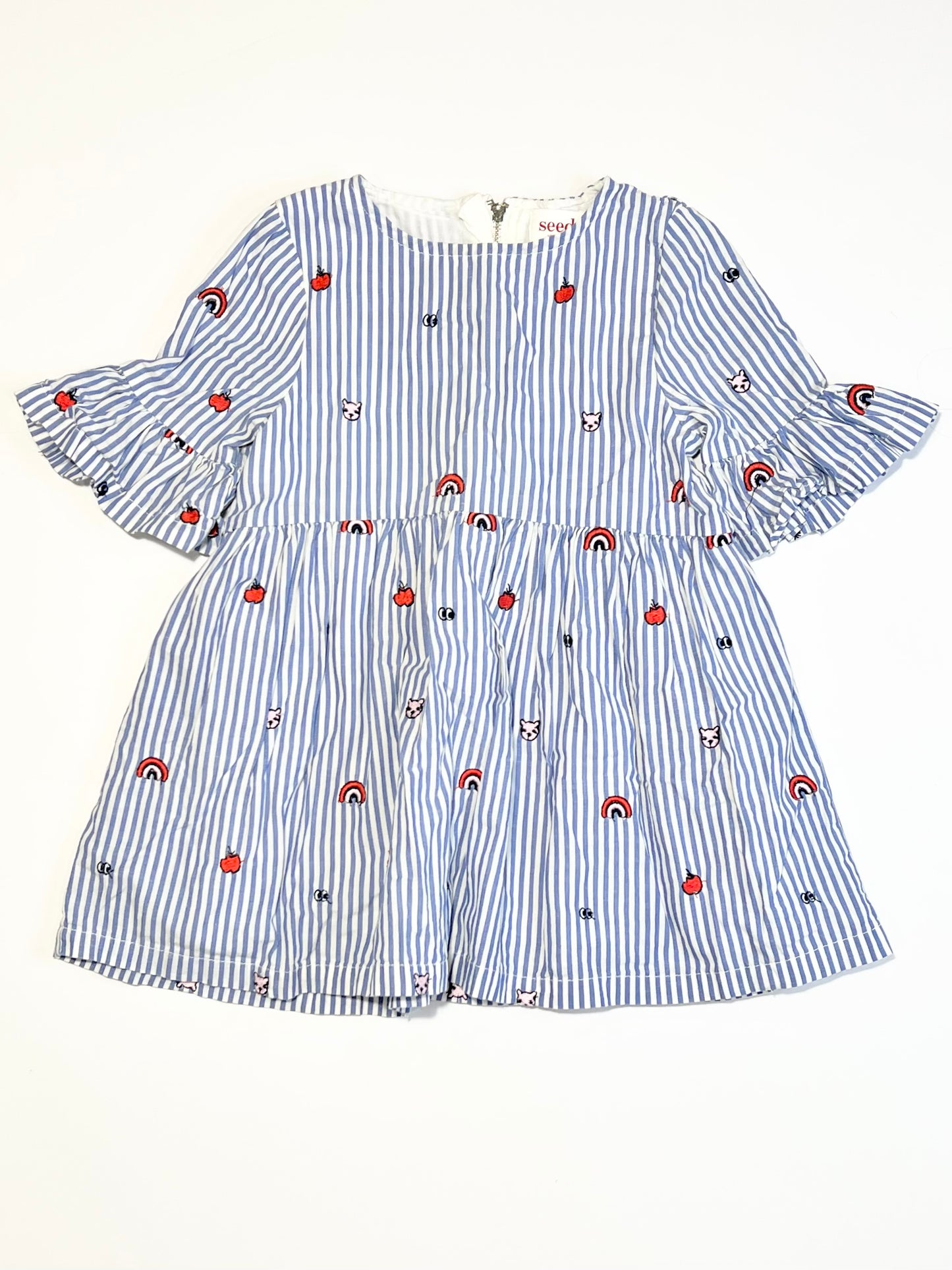 Striped embroidered dress - Size 2