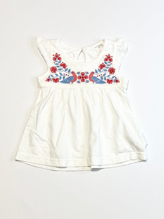 White embroidered top - Size 00