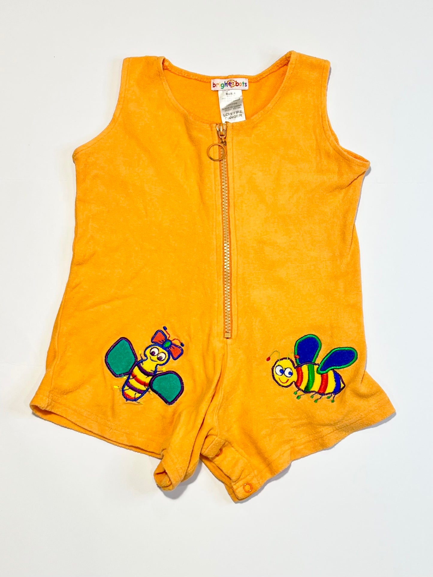Terry zip romper - Size 1