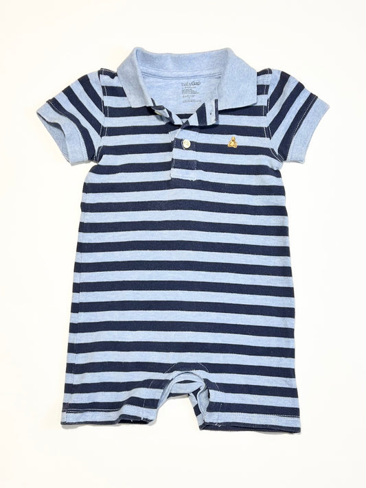 Striped polo romper- Size 1