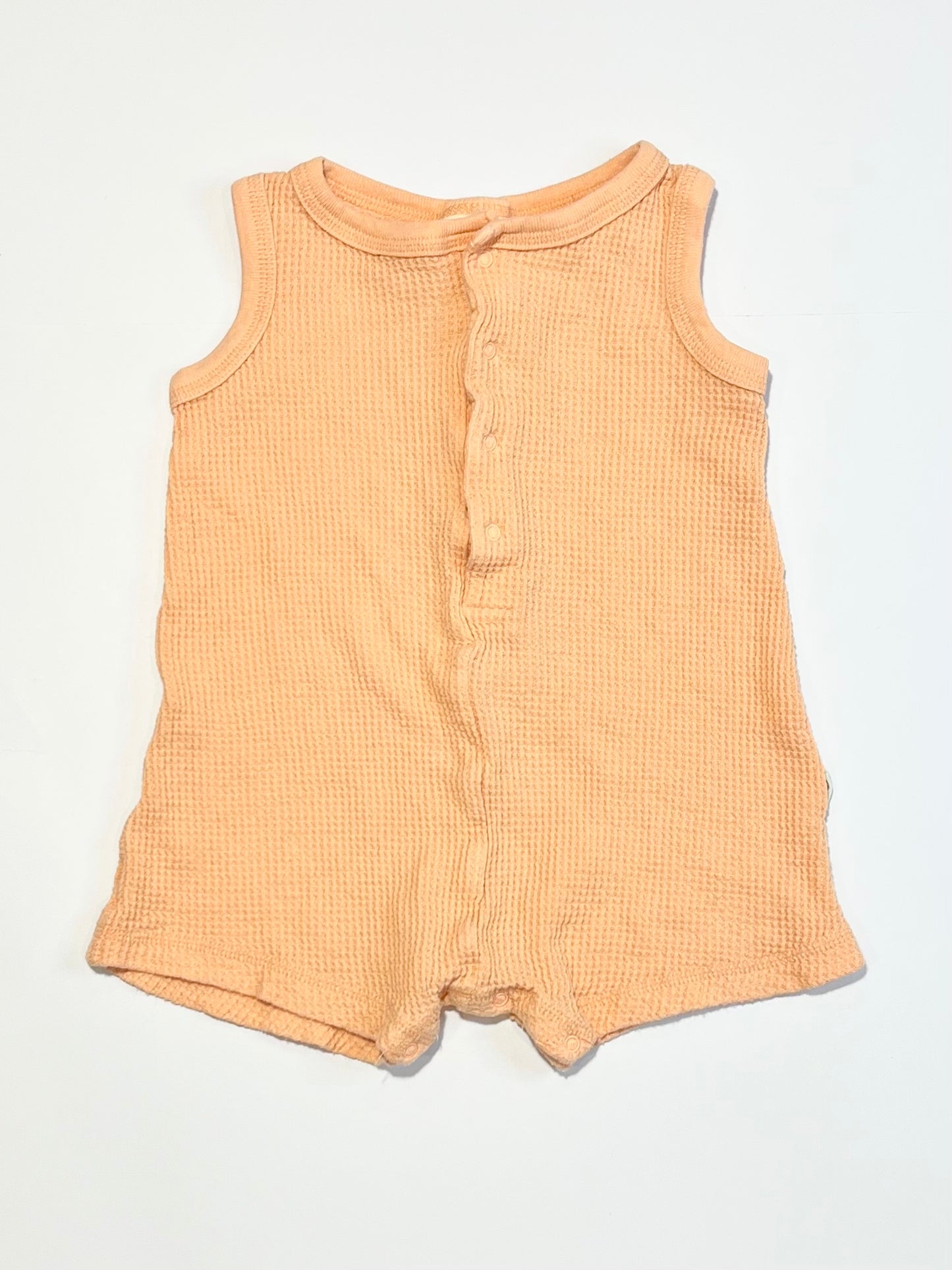 Orange waffle romper - Size 1