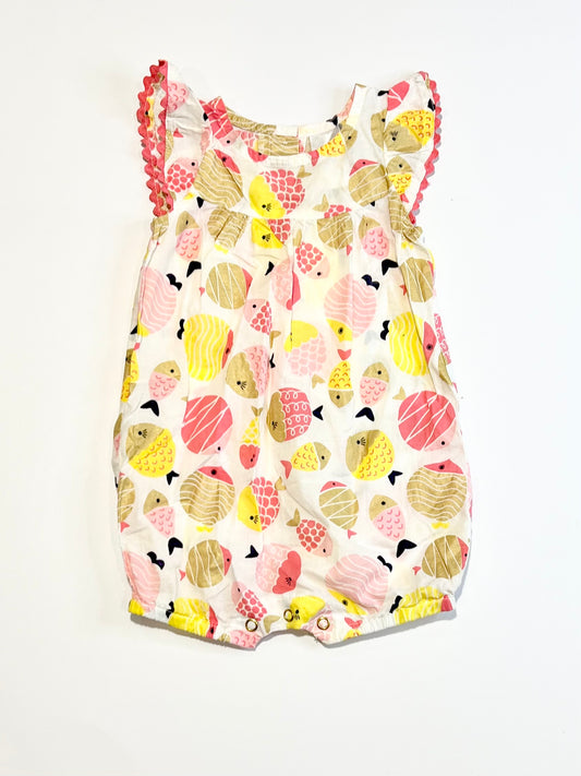 Cotton fishy romper - Size 00
