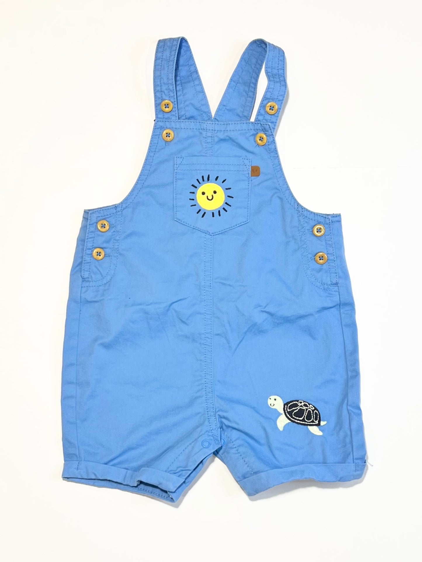 Blue embroidered shortalls - Size 1