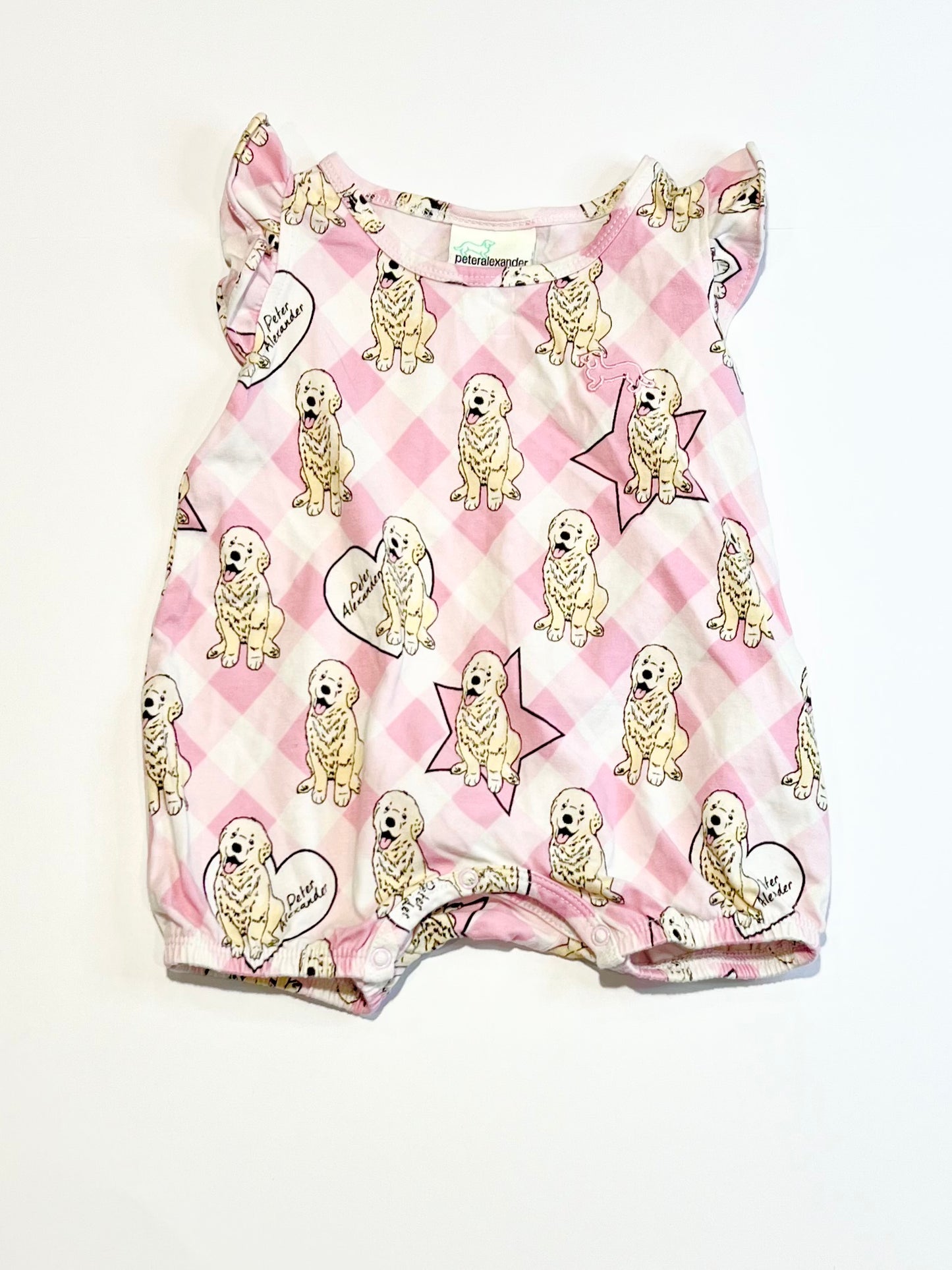 Pink doggy romper - Size 00