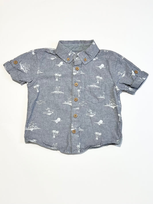 Blue woven shirt - Size 1