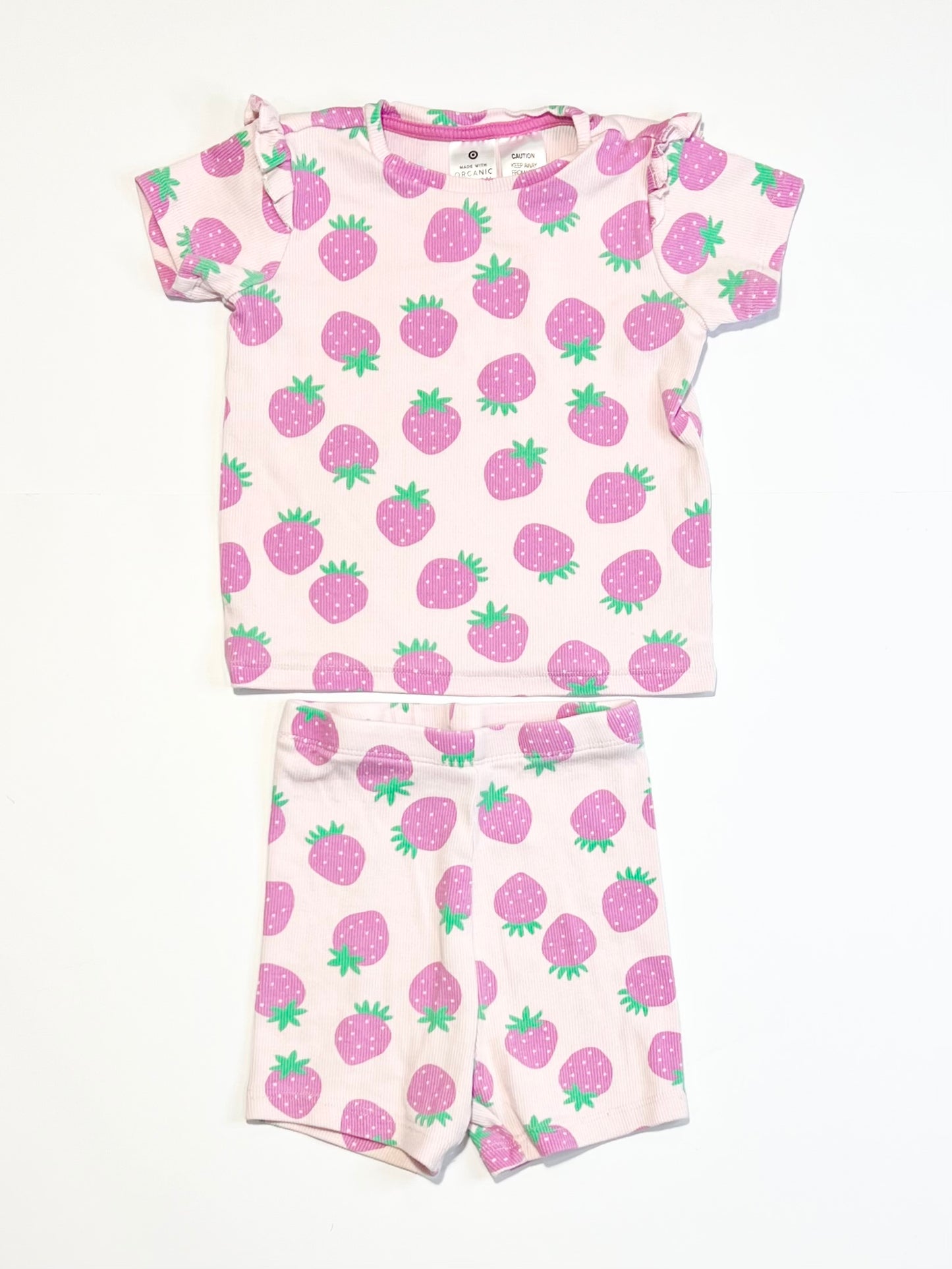 Ribbed strawberry pyjamas - Size 1