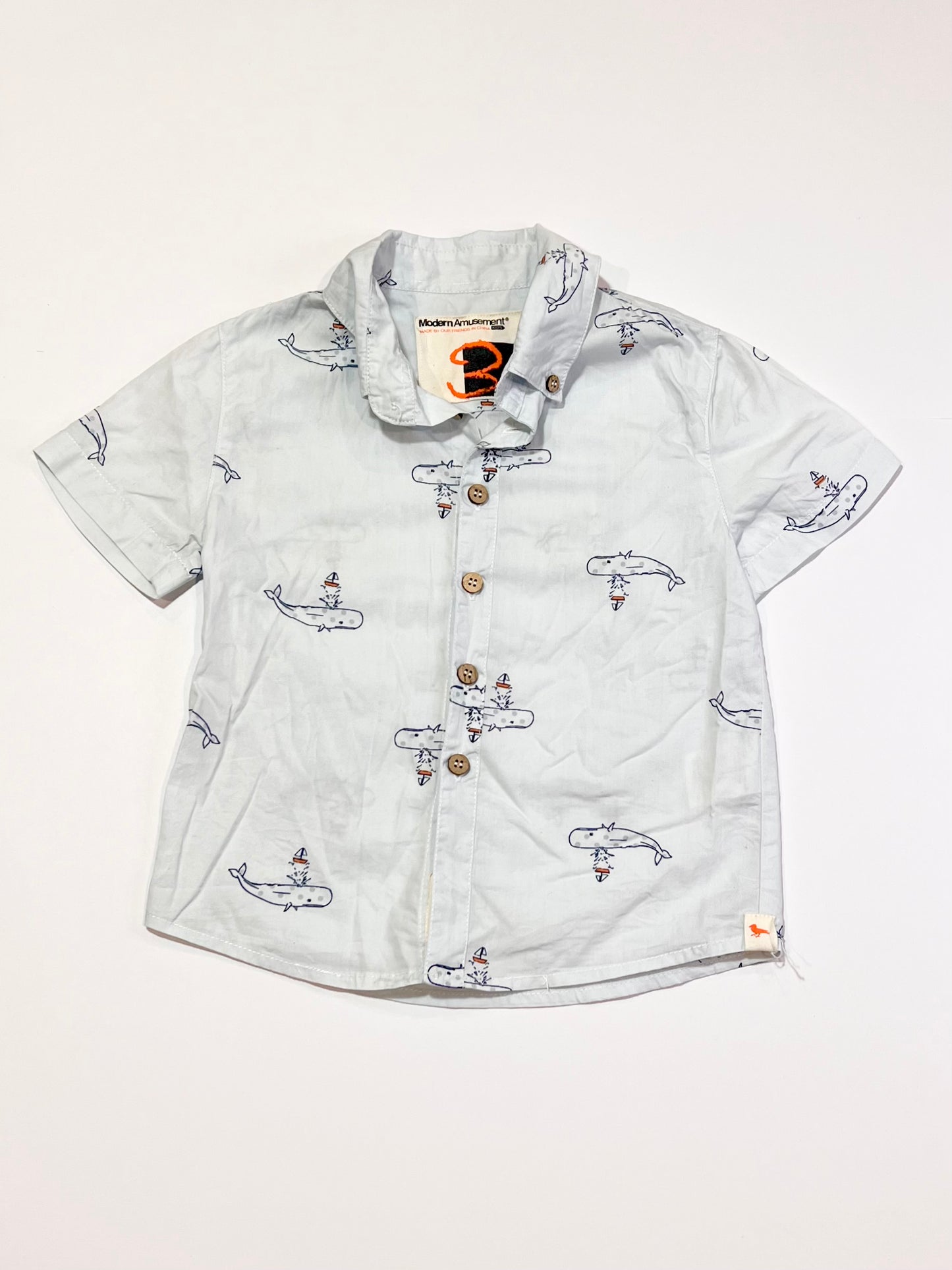 Blue whales shirt - Size 3