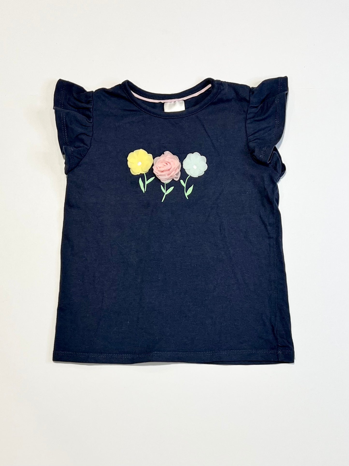 Navy flowers tee - Size 1