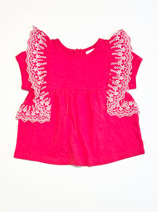 Pink ruffle tee - Size 1