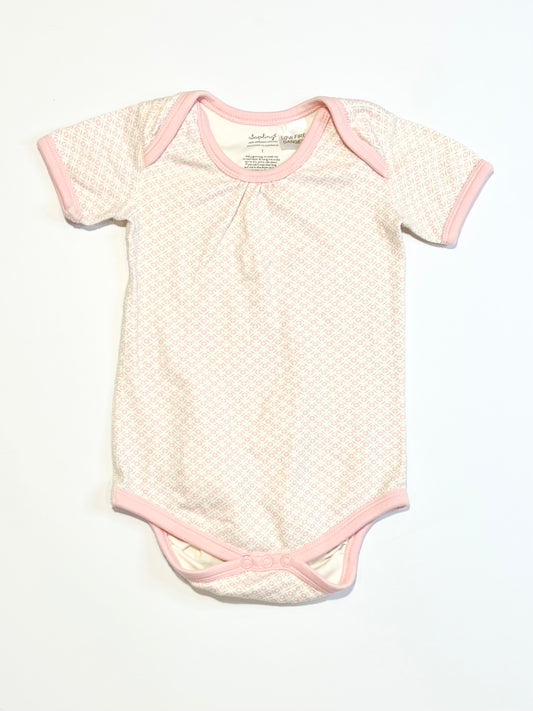 Pink patterned bodysuit - Size 1