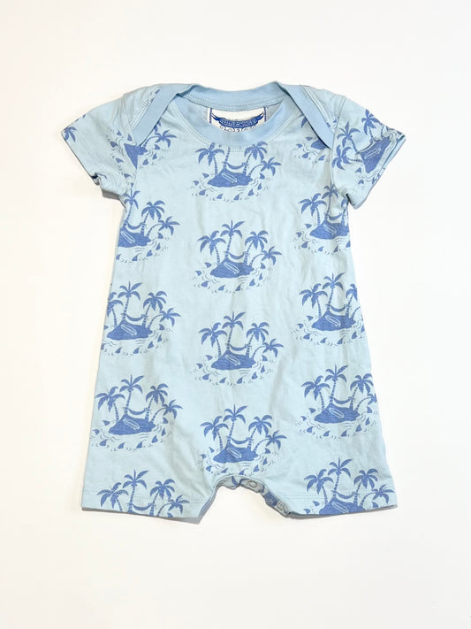 Blue palms romper - Size 3 months