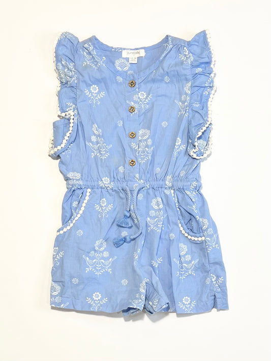Blue floral playsuit - Size 1