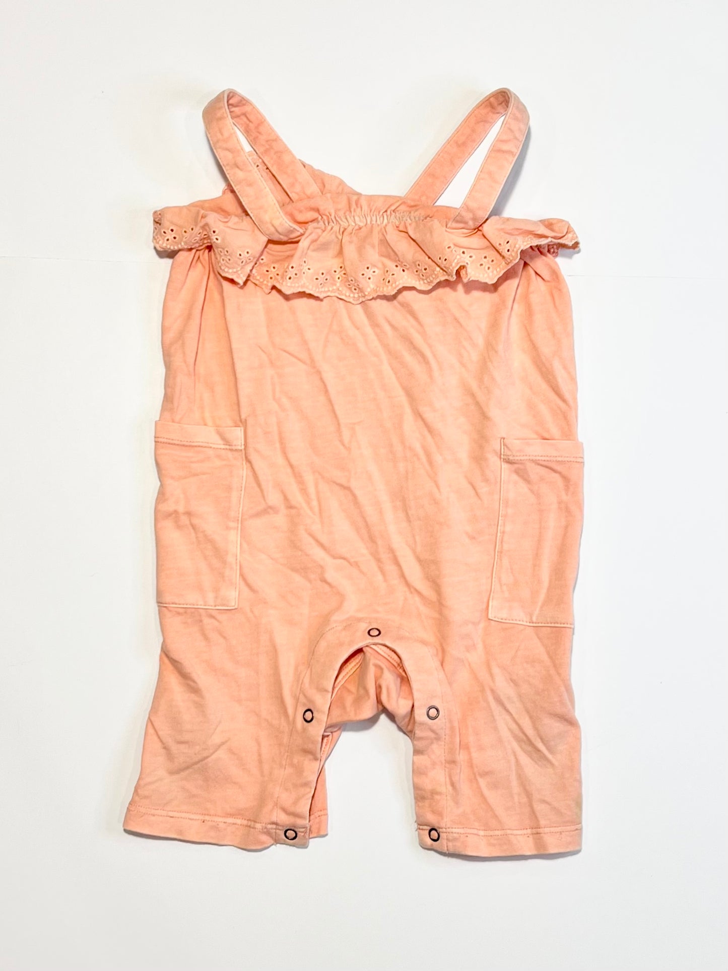 Pink jersey romper - Size 1