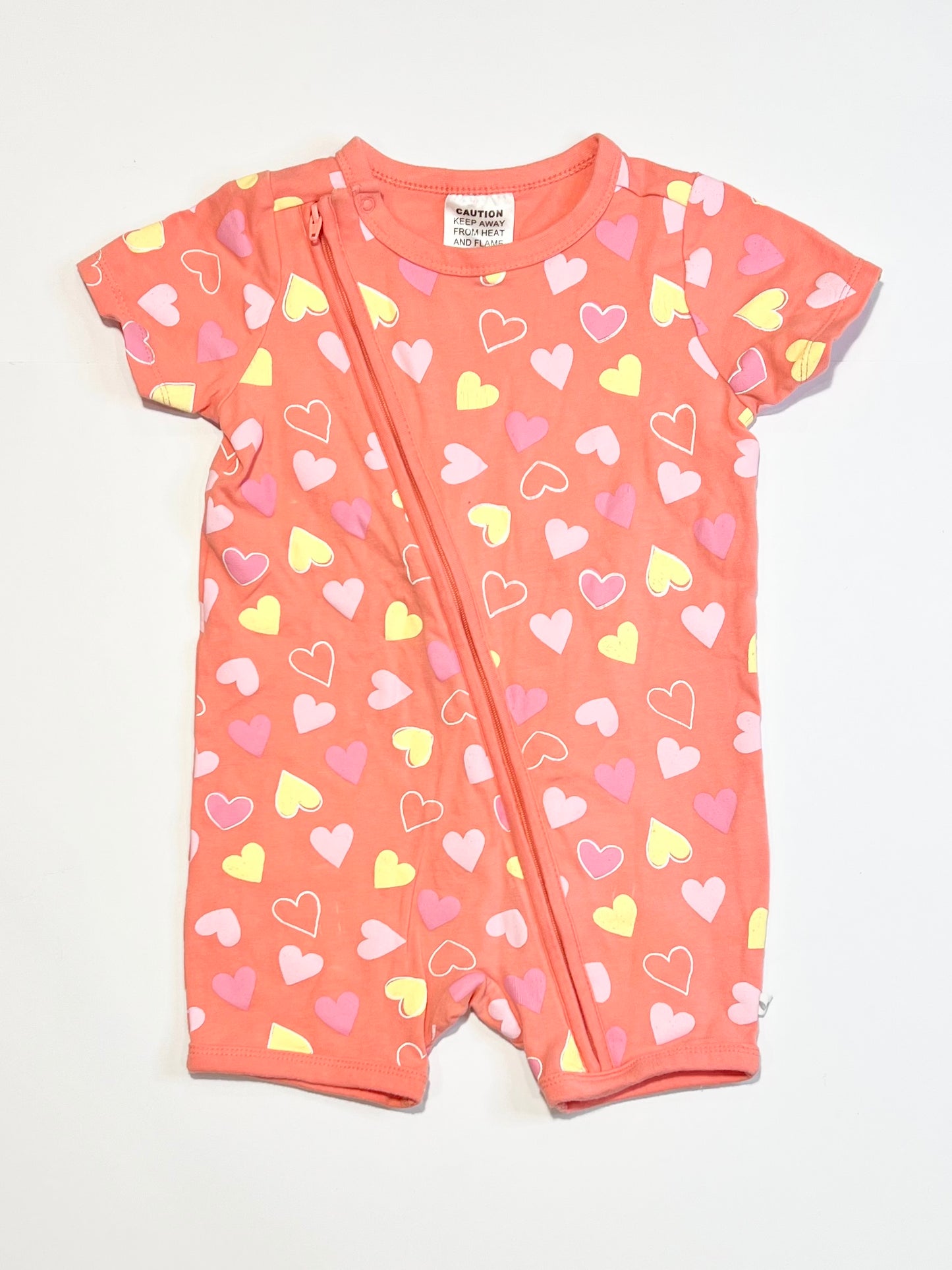 Hearts zip romper - Size 1