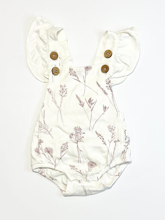 Floral jersey romper - Size 1-2