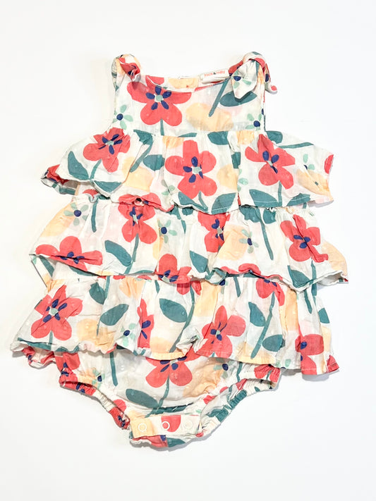 Floral ruffle romper - Size 1