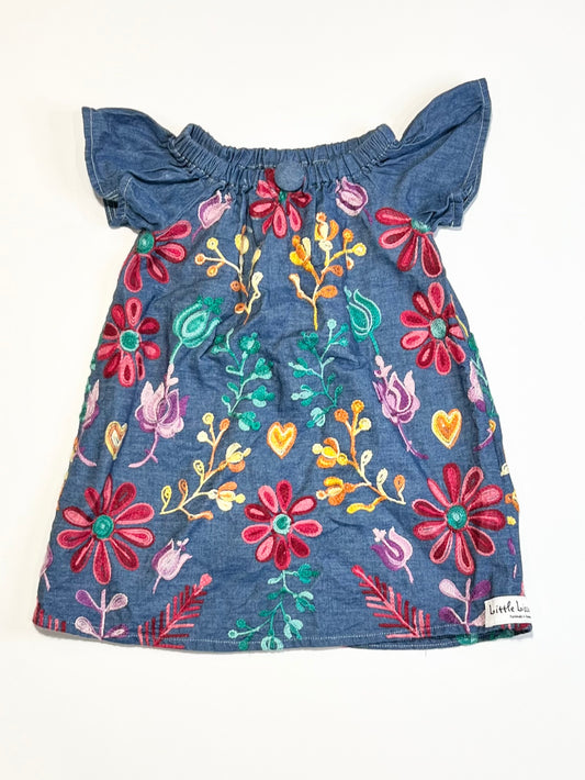 Embroidered floral dress - Size 1