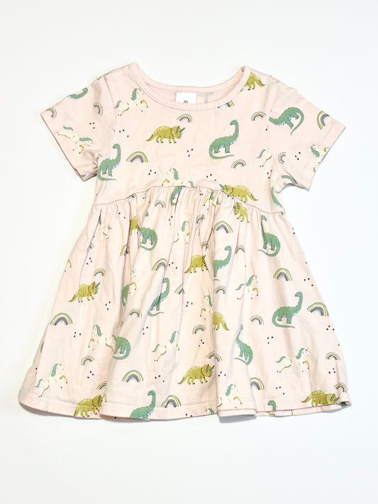 Dinos and unicorns dress - Size 1