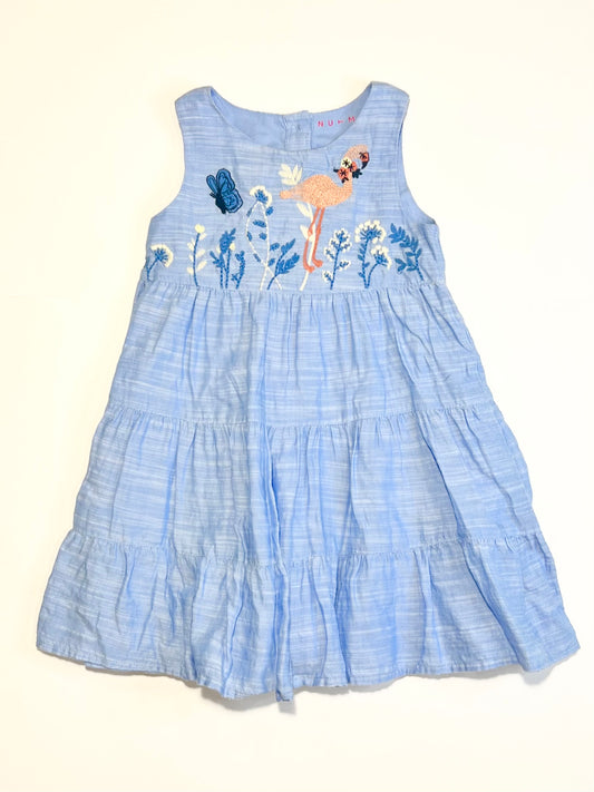 Embroidered flamingo dress - Size 1