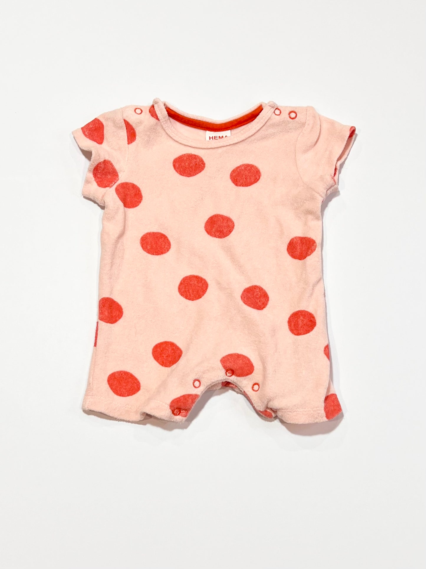 Spotty terry romper - Size 0-3 months