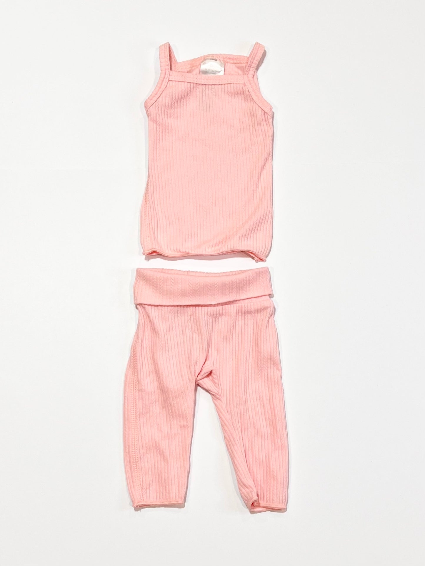 Pink ribbed set - Size 00000