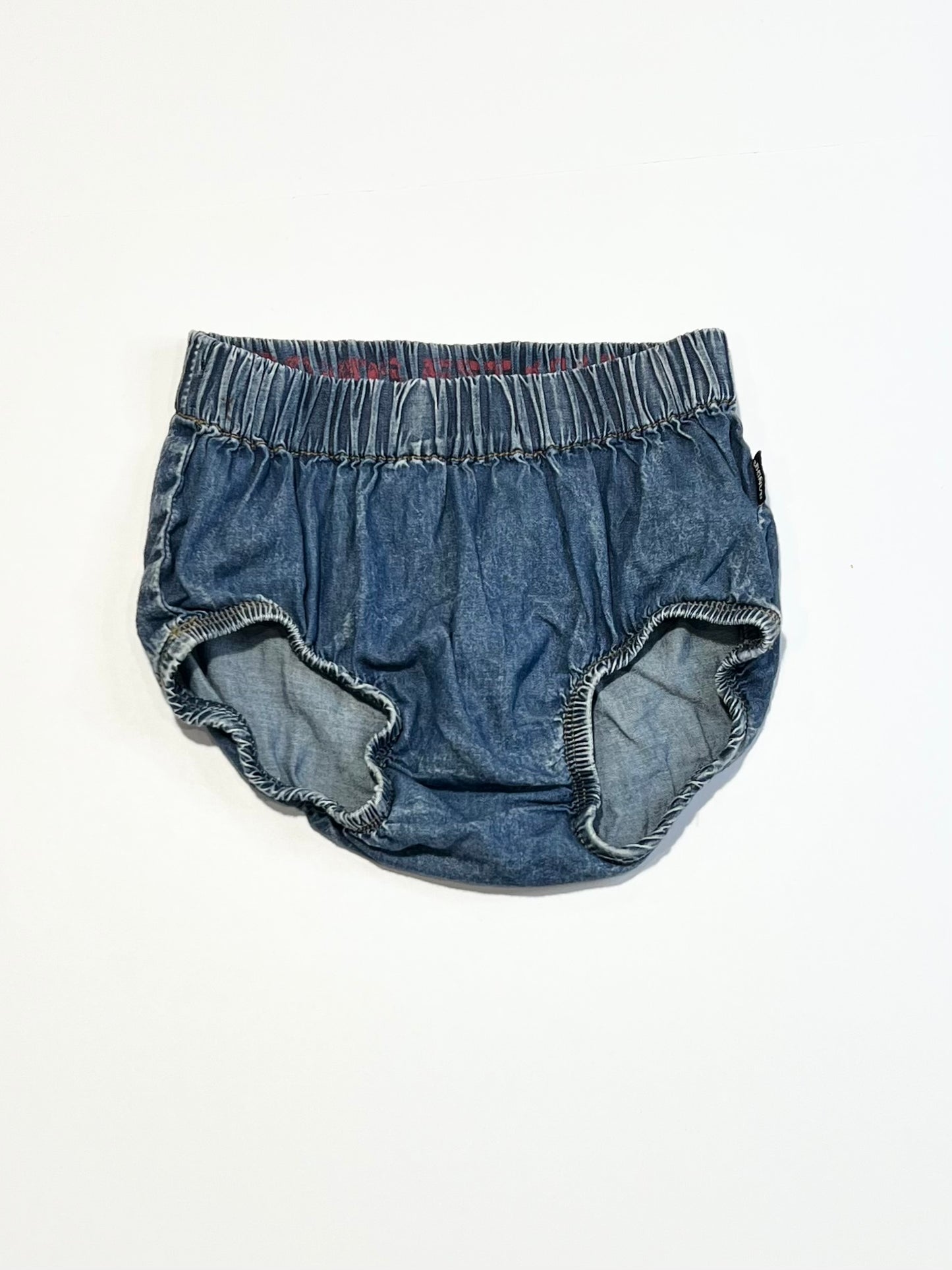 Blue chambray nappy cover - Size 0