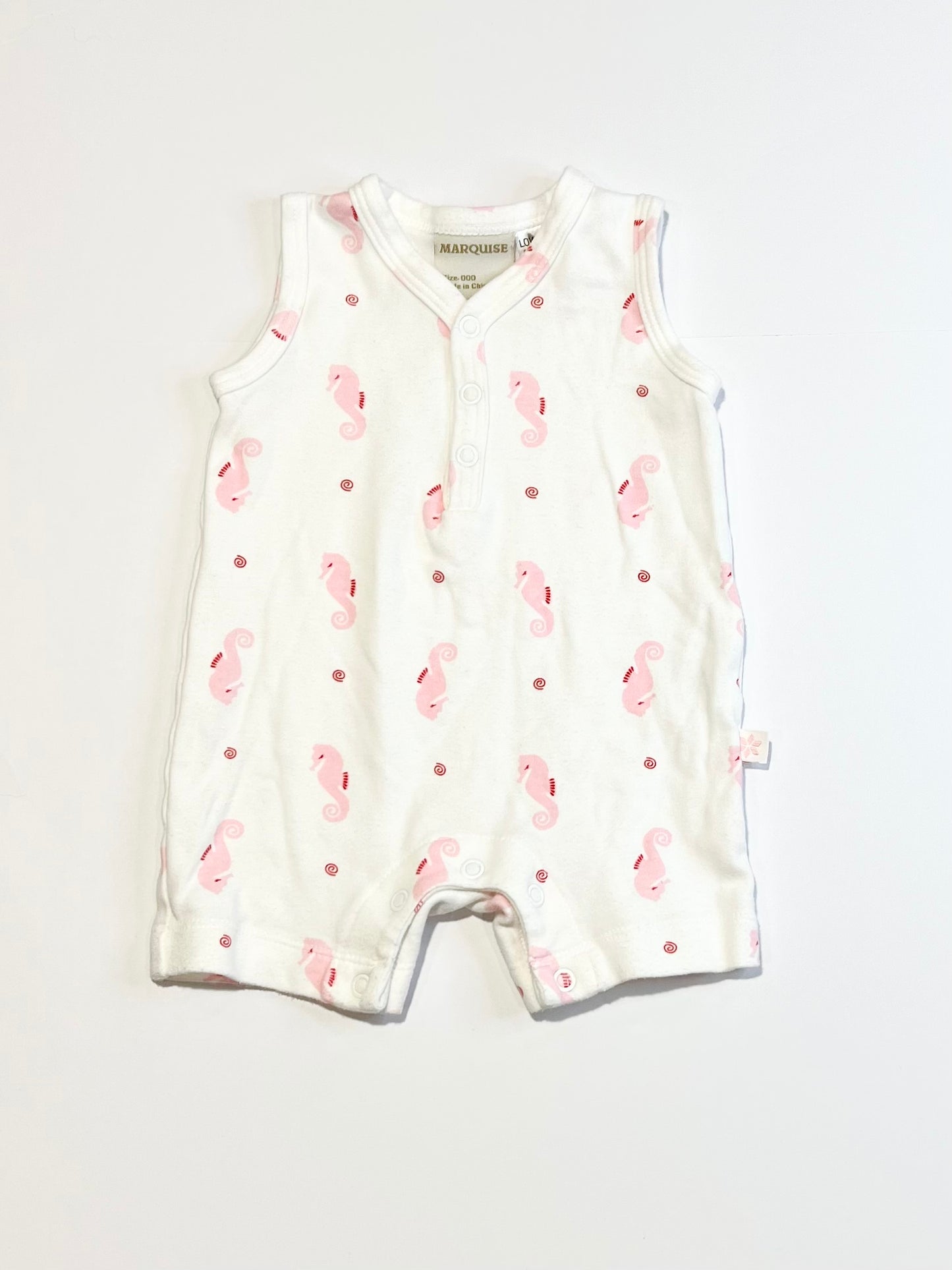 Pink seahorse romper - Size 000