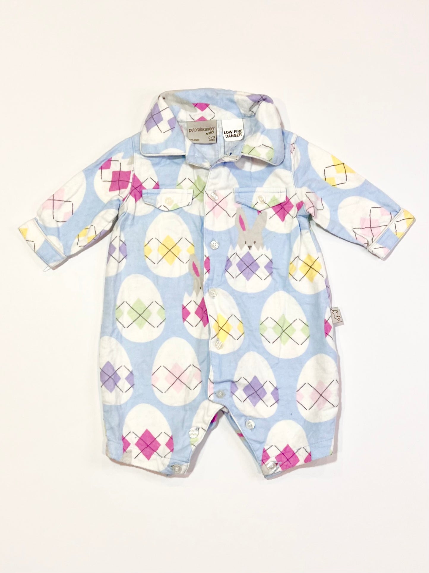 Flannelette Easter onesie - Size 000