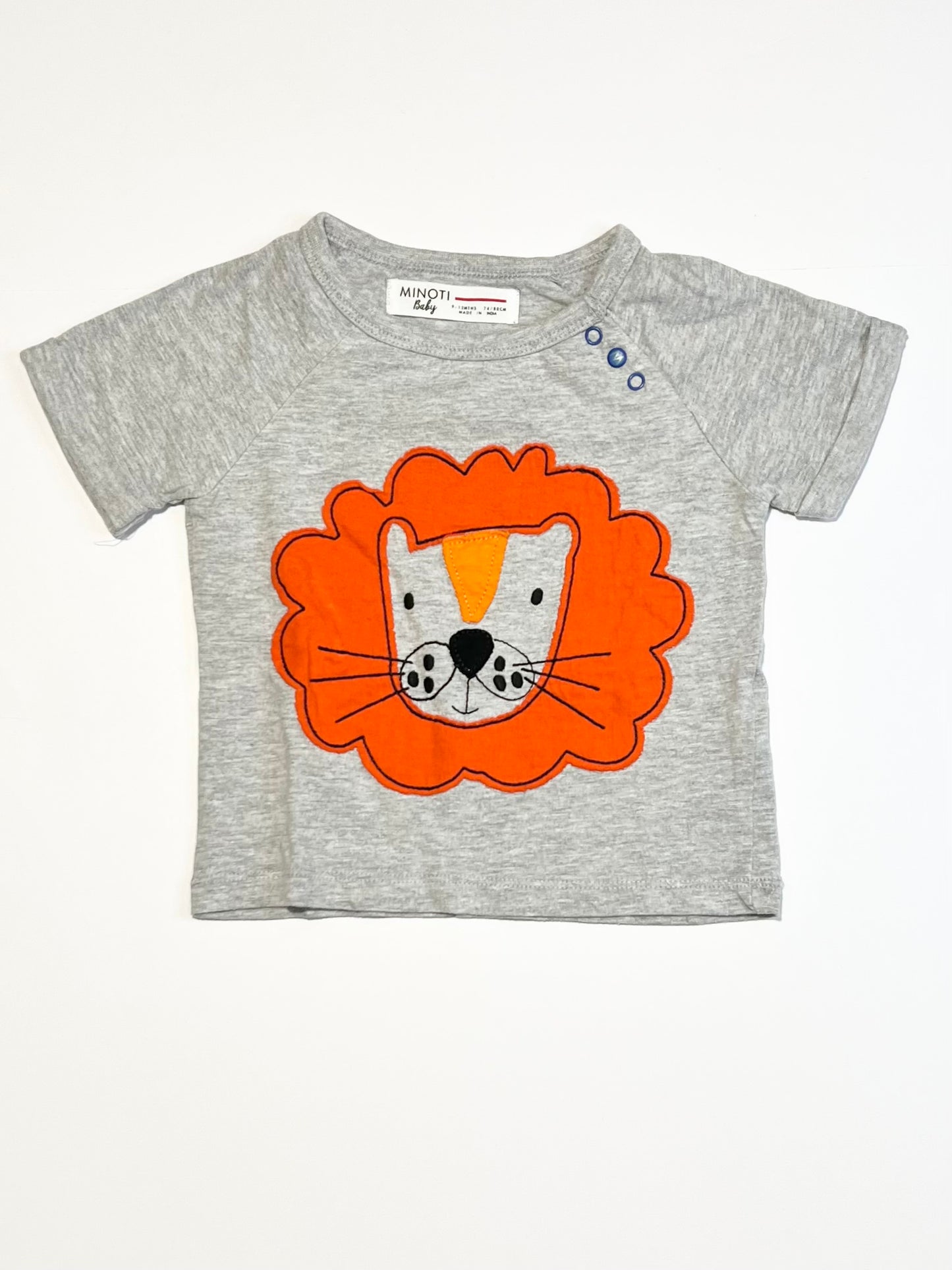Grey lion tee - Size 9-12 months