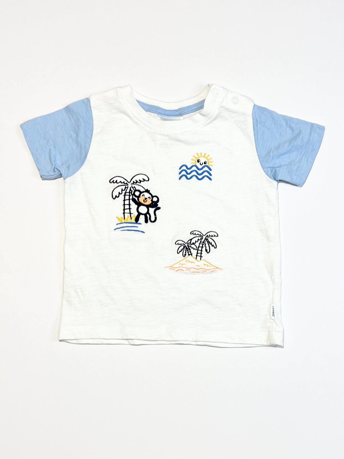 White embroidered tee - Size 0