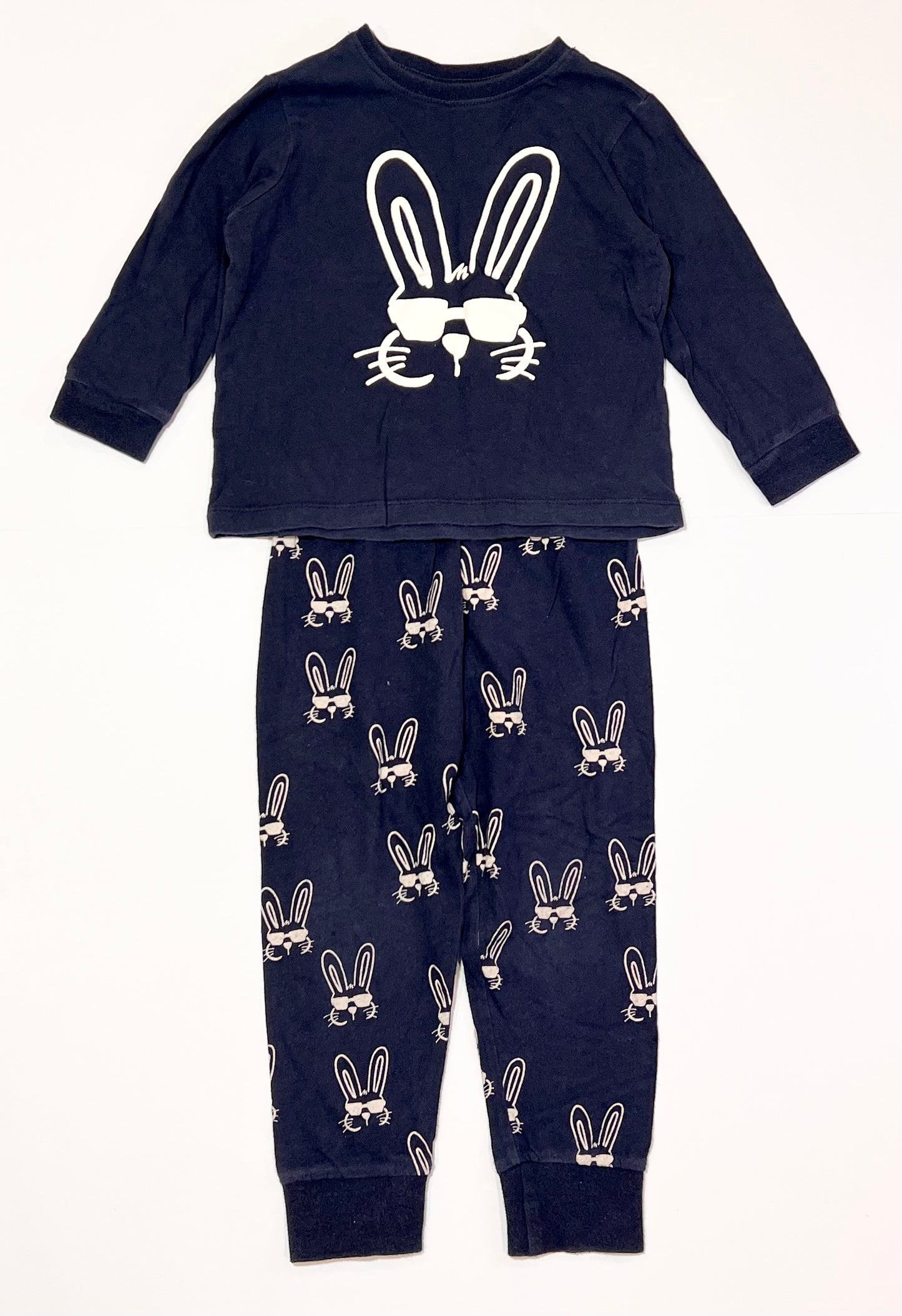 Navy bunny pyjamas - Size 2