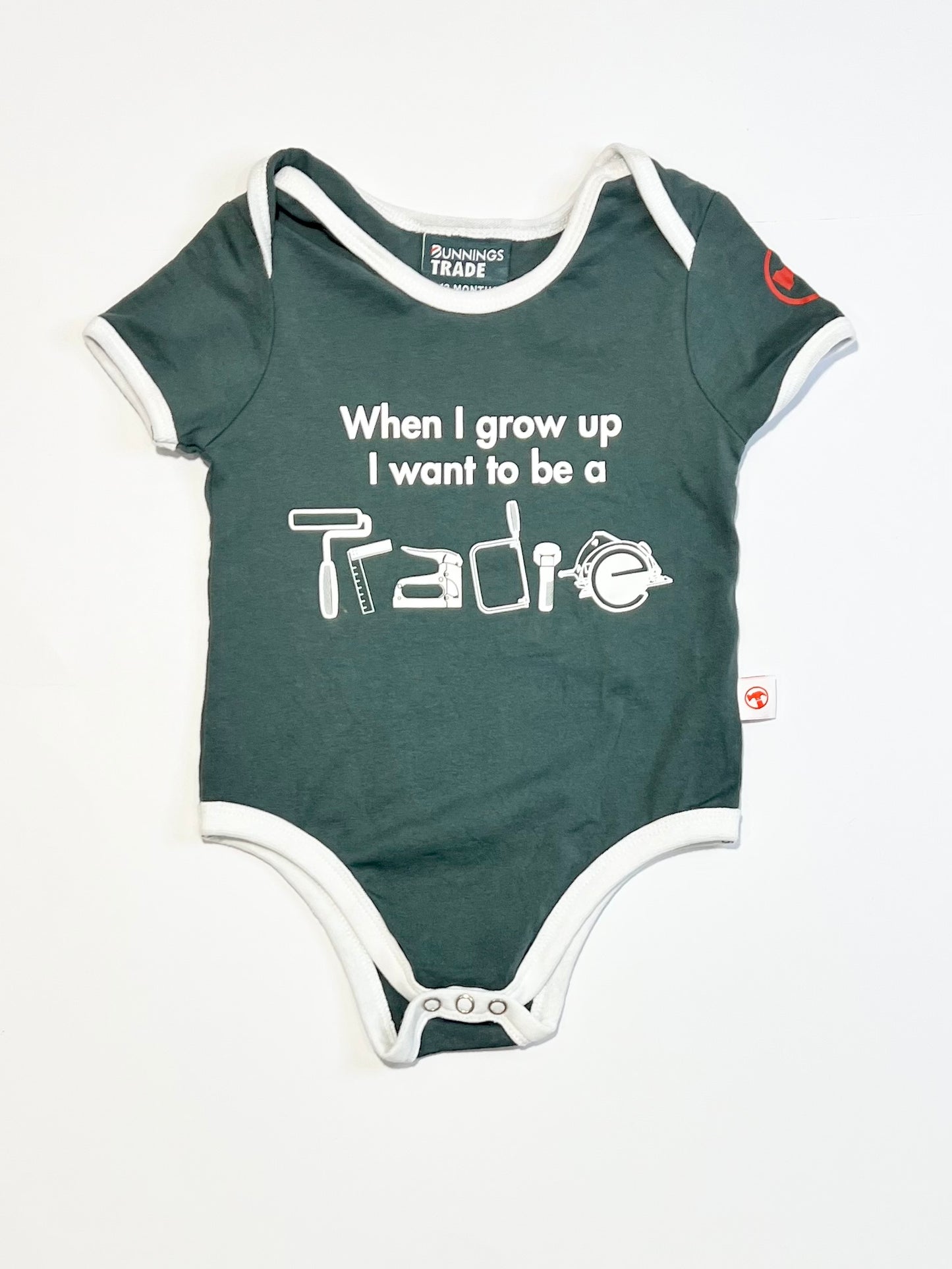 Green tradie bodysuit - Size 0