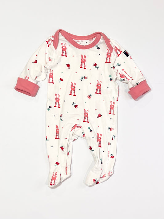 Pink bunny onesie - Size 0-2 months