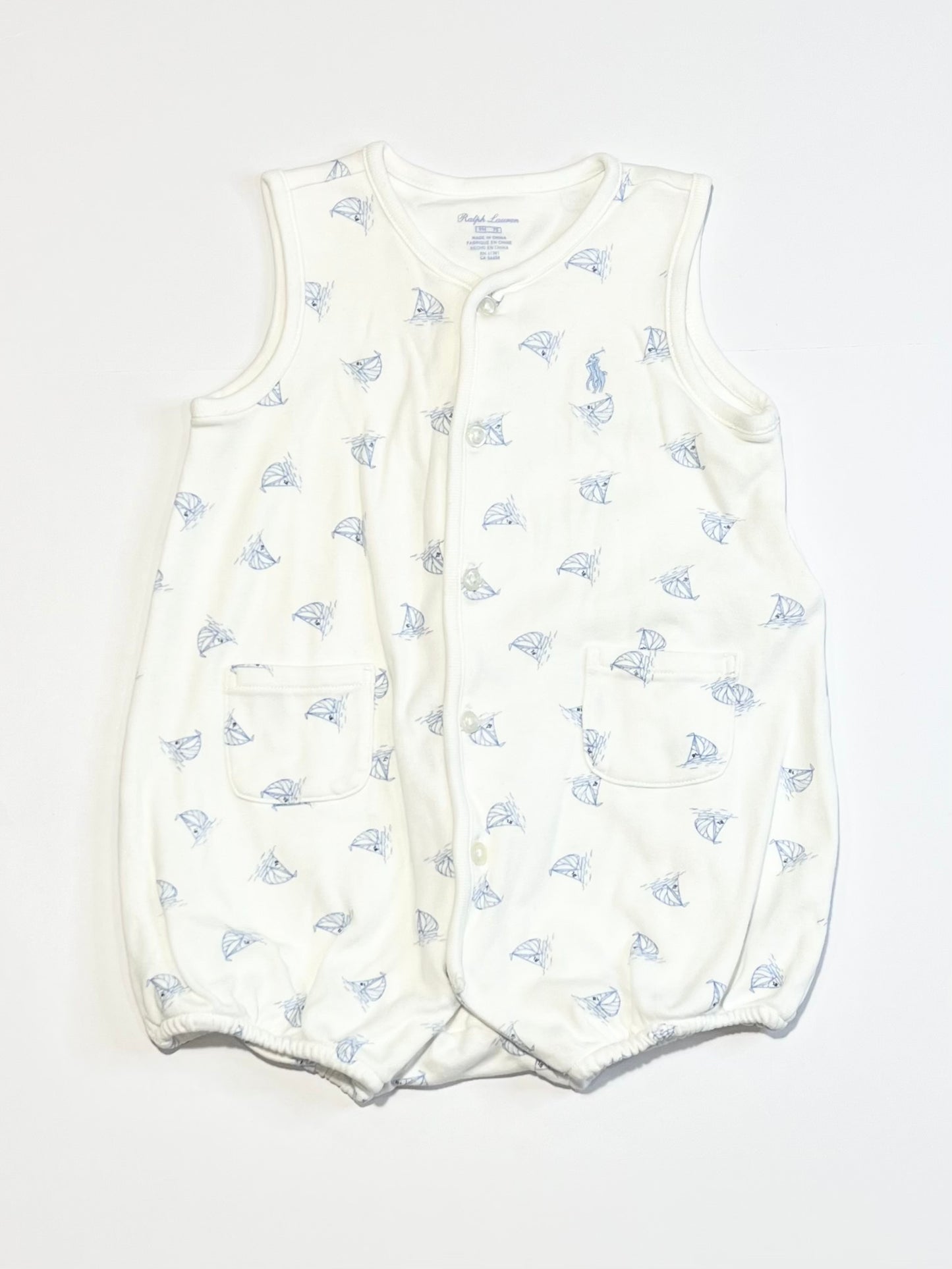 Sailboars romper - Size 6-9 months