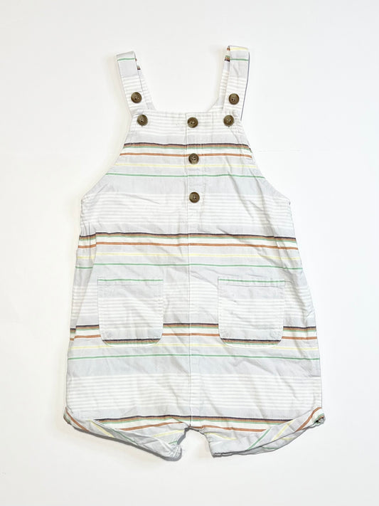 Striped cotton shortalls - Size 0