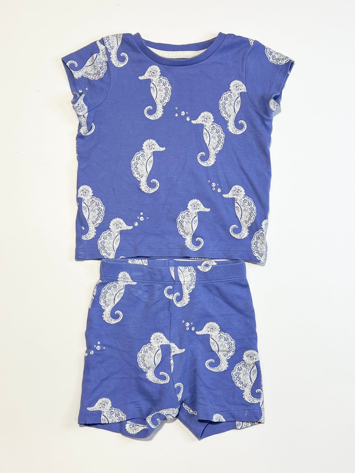 Blue seahorse pyjamas - Size 9-12 months