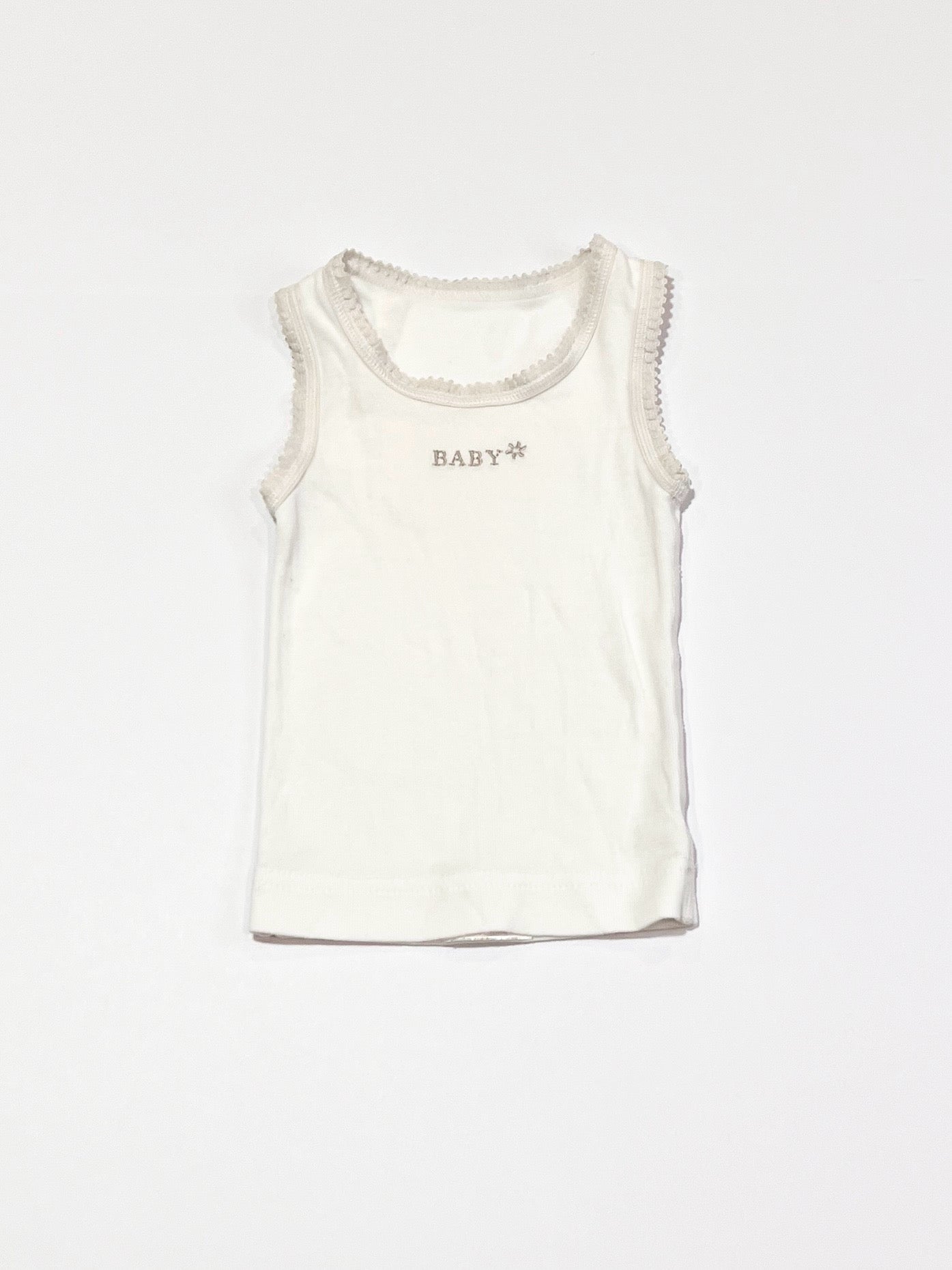 White lace trim singlet - Size 0000